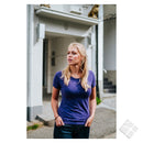 T-skjorte i stretch til dame - Charlotte, mørk rosa