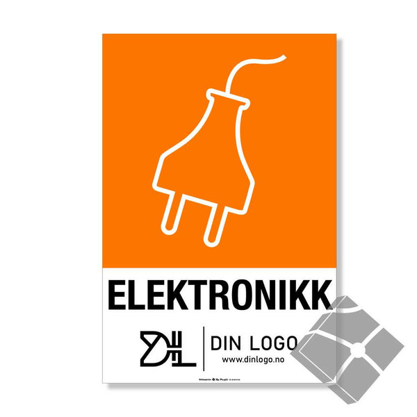 Elektronikk - Kildesortering skilt med logo