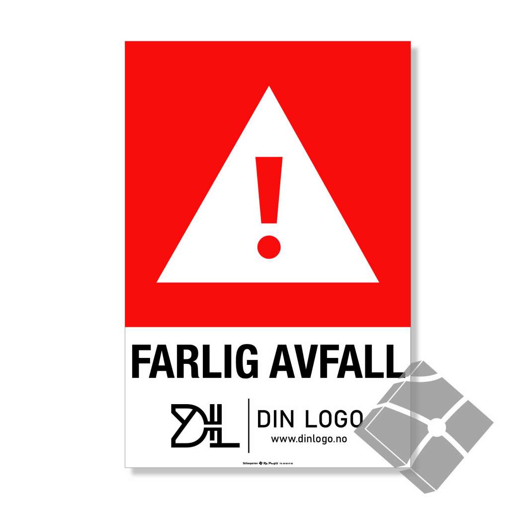 Avfall Sign Farlig avfall - Kildesortering skilt med logo