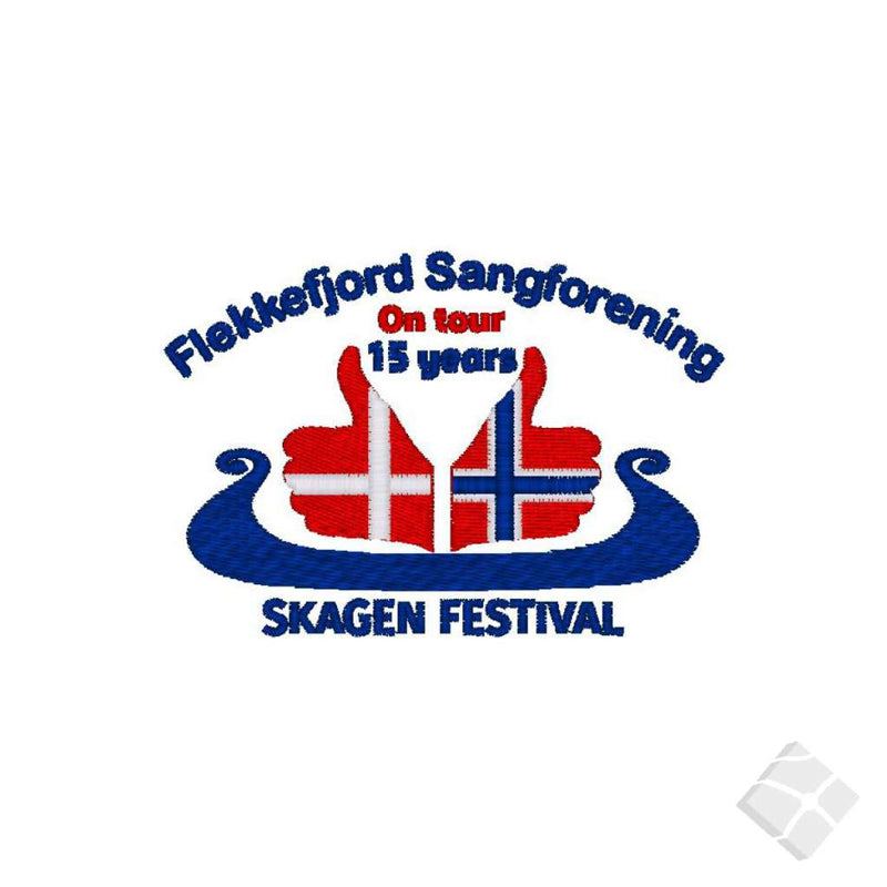 Fl.Fjord Sangforrening "on tour" broderingslogo