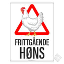 Frittgående høns, alum. skilt