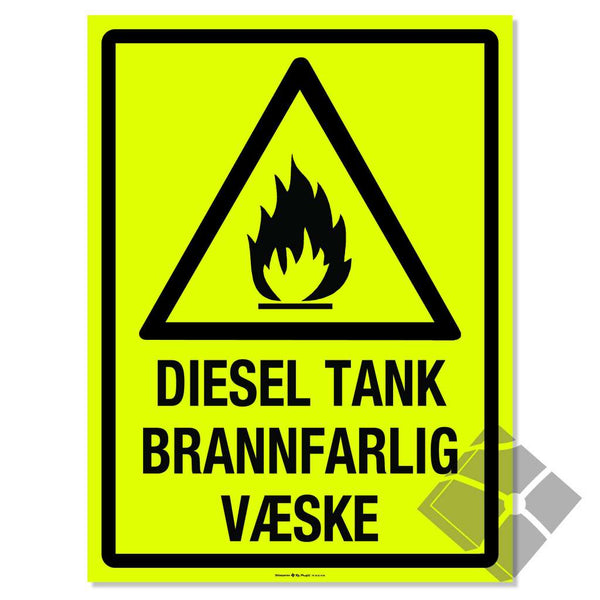 Fareskilt - Diesel tank
