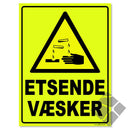 Fareskilt - Etsende væske