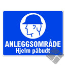 Påbud med vernehjelm, alum. skilt