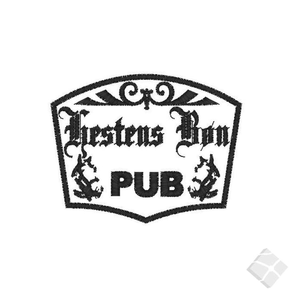 Hestens Bøn Pub broderingslogo