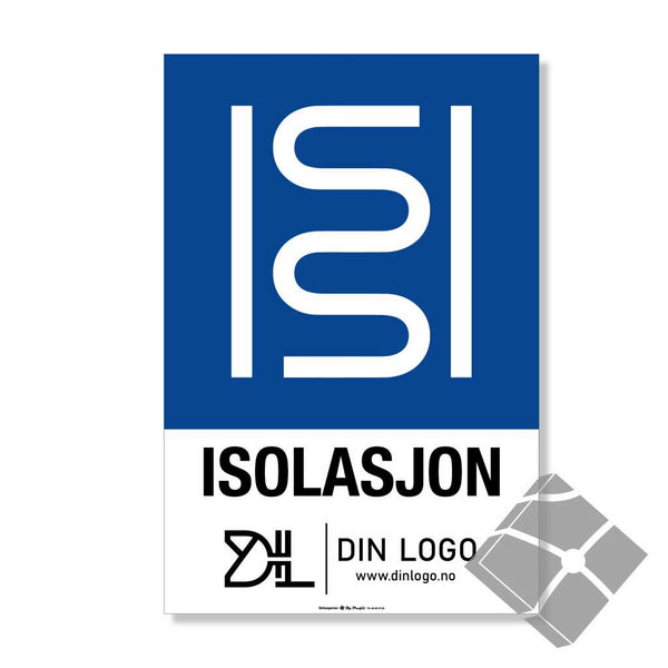 Isolasjon - Kildesortering skilt med logo