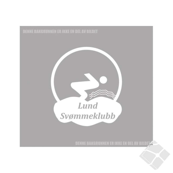 Lund svømmeklubb bryst logo, hvit