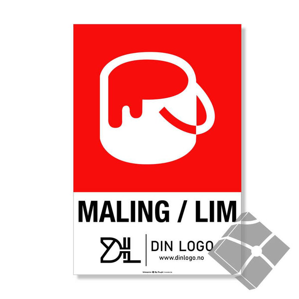 Maling/lim - Kildesortering skilt med logo