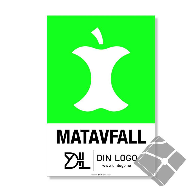 Matavfall - Kildesortering skilt med logo