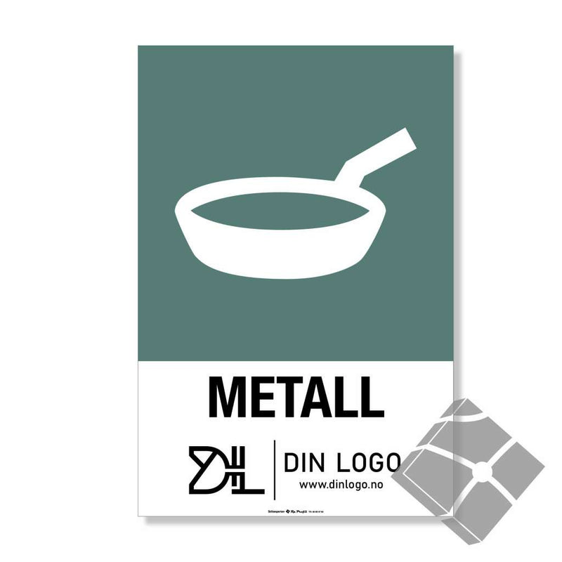 Metall - Kildesortering skilt med logo