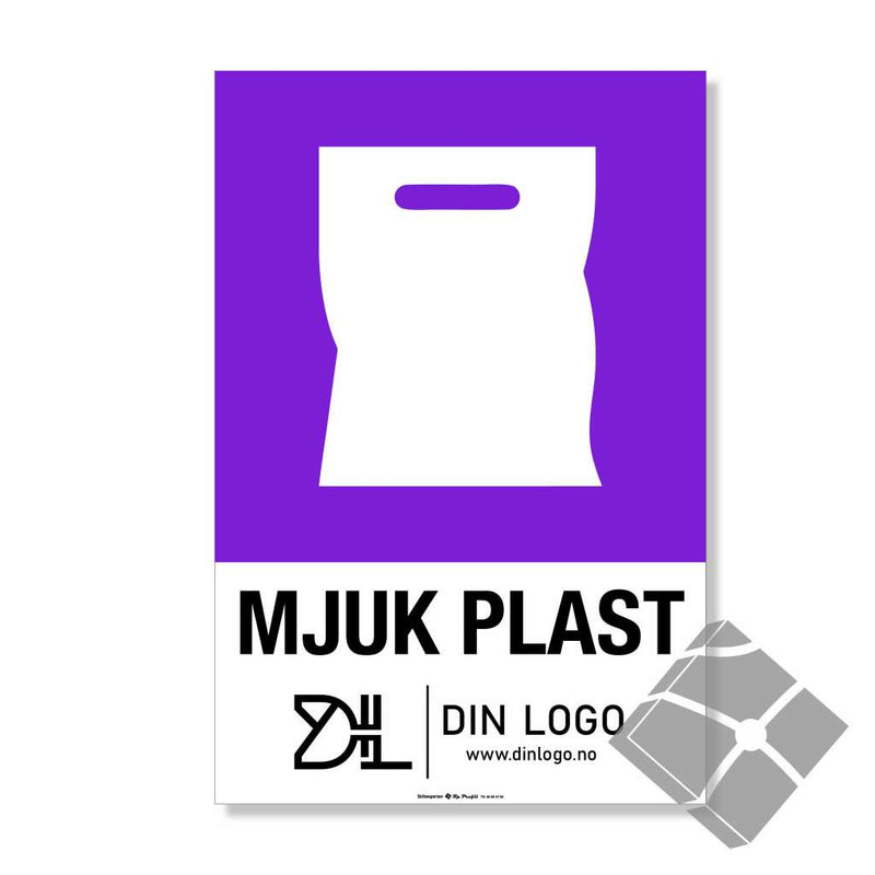 Mjuk plast II - Kildesortering skilt med logo