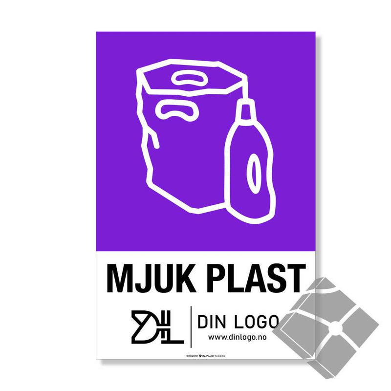 Mjuk plast - Kildesortering skilt med logo