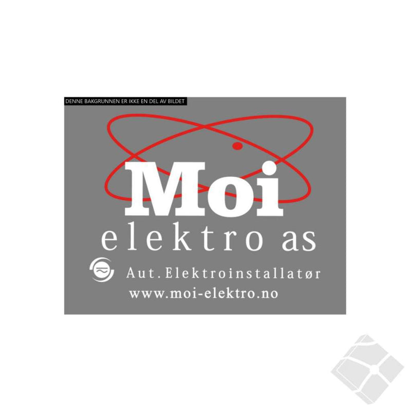 Moi Elektro bryst logo, hvit/rød