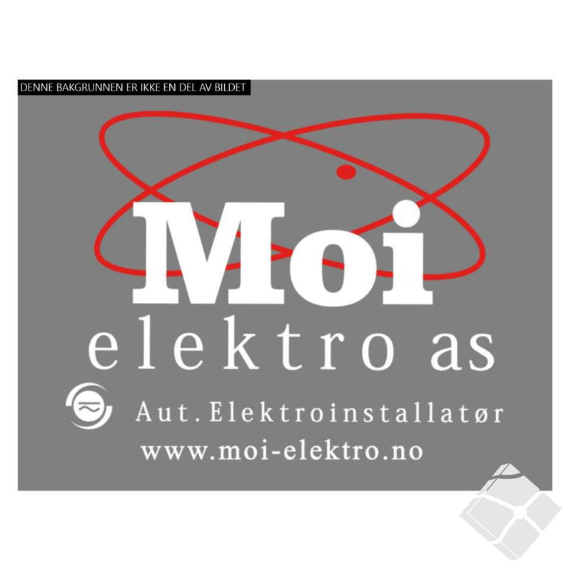 Moi Elektro rygg logo, hvit/rød