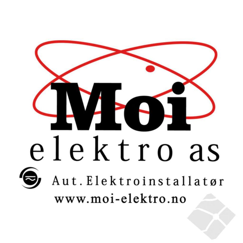 Moi elektro rygg logo, sort/rød