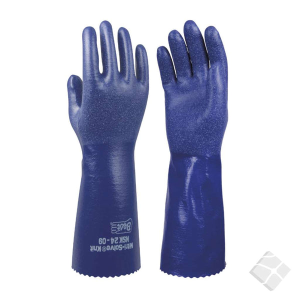 Vanntette hansker i nitril - 35cm, blå