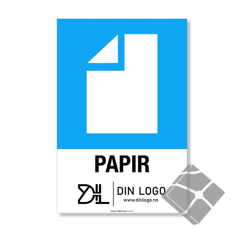 Papir - Kildesortering skilt med logo