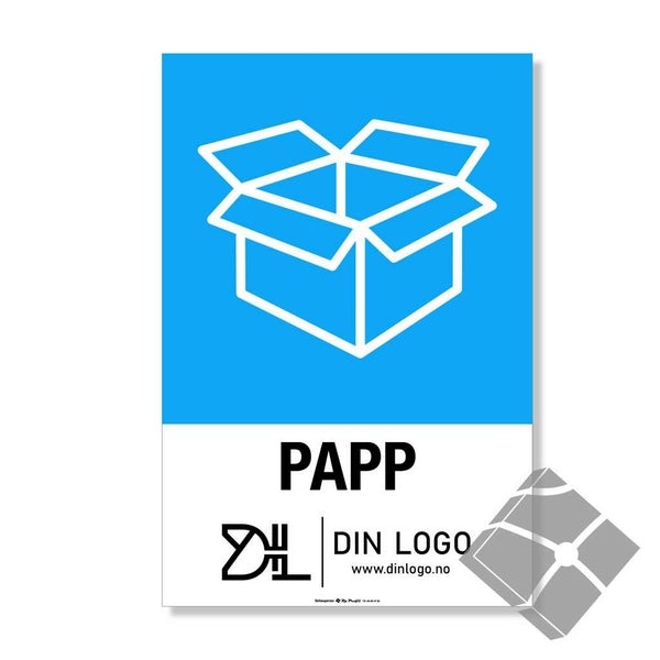 Papp - Kildesortering skilt med logo