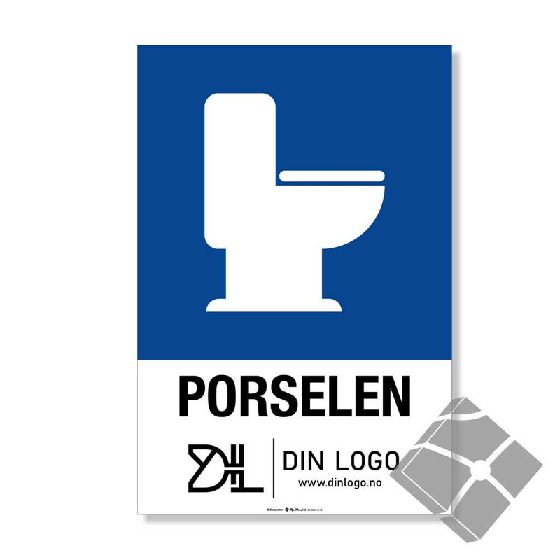 Porselen - Kildesortering skilt med logo