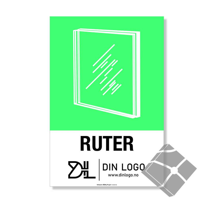 Ruter - Kildesortering skilt med logo