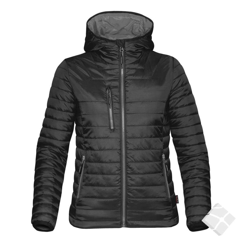 Ultralett jakke thermal til dame, sort/koksgrå