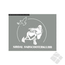 Sirdal Snøscooterklubb liten logo, hvit