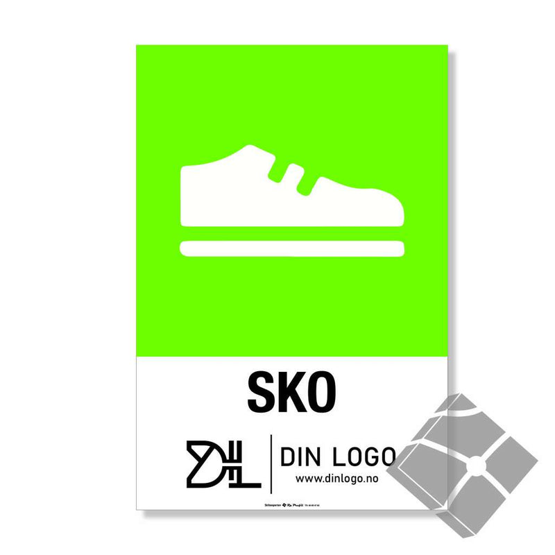 Sko - Kildesortering skilt med logo