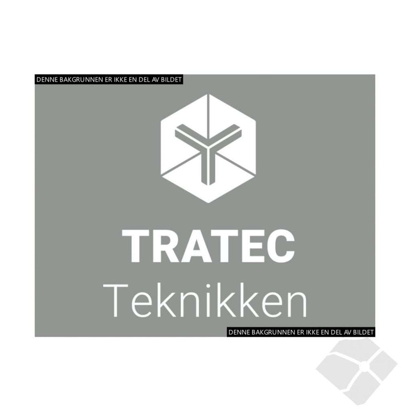 Tratec logo merke 140mm, hvit