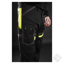 Arbeidsbukse med stretch Teknikk II, sort/safety gul