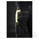 Arbeidsbukse med stretch Teknikk II, sort/safety gul