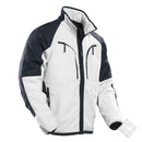 Fleecejakke i sliterkt materiale til maler, hvit