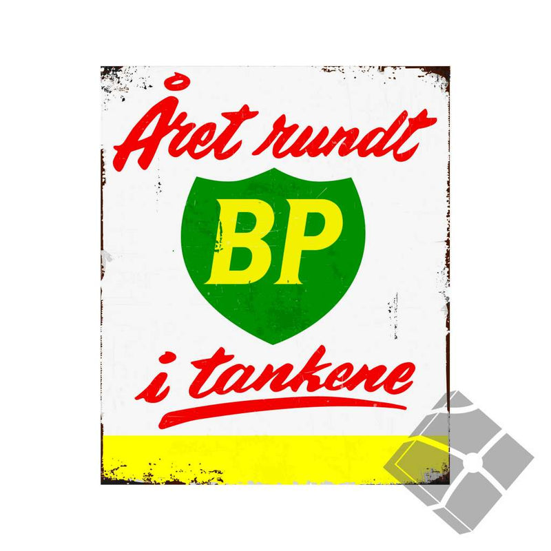 BP Året rundt skilt - retro